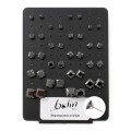Κουμπωτά σκουλαρίκια με μαύρη τετράγωνη Zircon πέτρα από Χειρουργικό Ατσάλι 