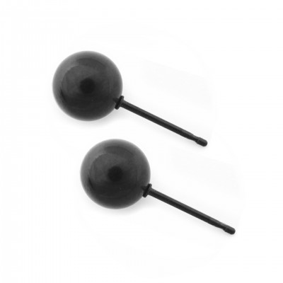 Κουμπωτά σκουλαρίκια μπίλιες σε μαύρο χρώμα από Χειρουργικό Ατσάλι 