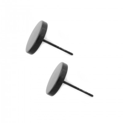 Κουμπωτά σκουλαρίκια τάπες σε μαύρο χρώμα από Χειρουργικό Ατσάλι 