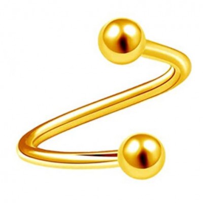 Piercing "spiral" με μπίλιες σε χρυσό χρώμα από Χειρουργικό Ατσάλι