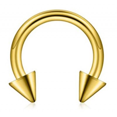 Piercing "πέταλο" με δύο κώνους σε χρυσό χρώμα από Χειρουργικό Ατσάλι