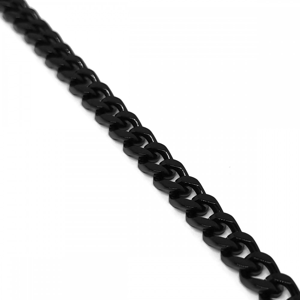 Βραχιόλι αλυσίδα 6 mm σε μαύρο χρώμα