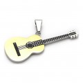 Μενταγιόν Κλασσική κιθάρα σε κίτρινο χρυσό - ασημί χρώμα από ανοξείδωτο ατσάλι