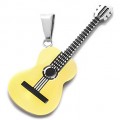 Μενταγιόν Κλασσική κιθάρα σε κίτρινο χρυσό - ασημί χρώμα από ανοξείδωτο ατσάλι