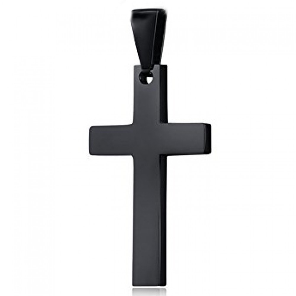 Κλασσικός σταυρός σε μαύρο χρώμα από ανοξείδωτο ατσάλι