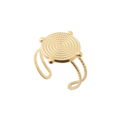 Ρυθμιζόμενο δαχτυλίδι σε χρυσό χρώμα από Ανοξείδωτο Ατσάλι 
