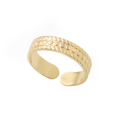 Ρυθμιζόμενο δαχτυλίδι σε χρυσό χρώμα από Ανοξείδωτο Ατσάλι 