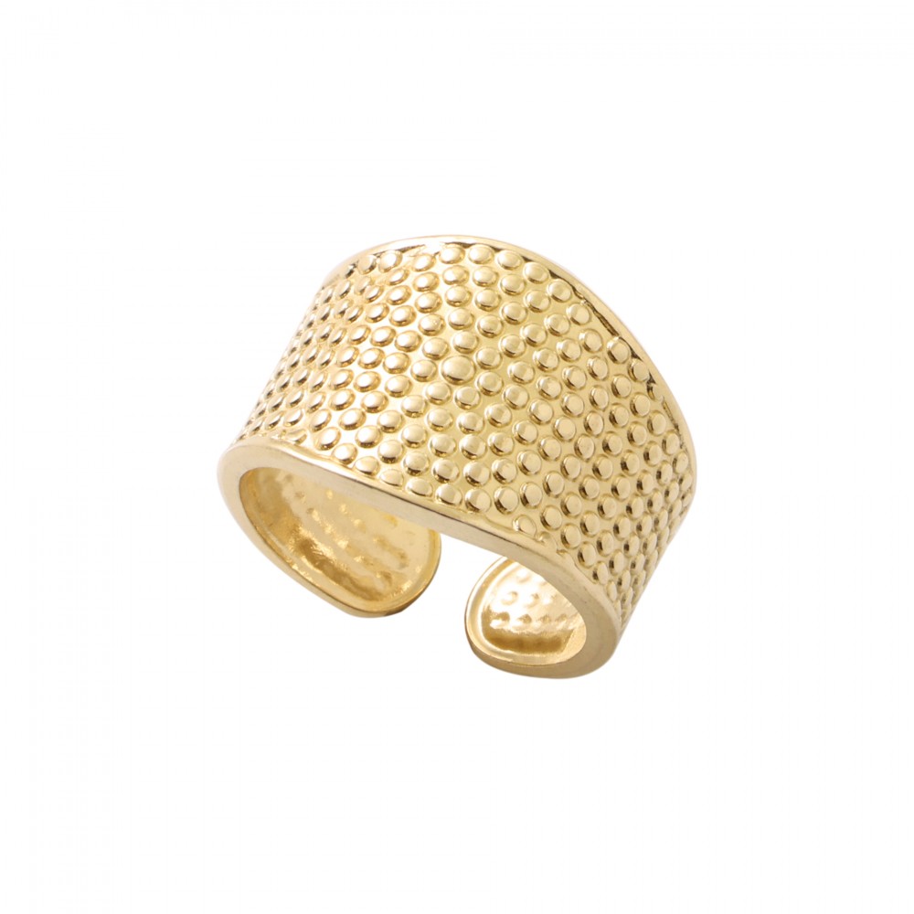 Φαρδύ δαχτυλίδι σε χρυσό χρώμα από Ανοξείδωτο Ατσάλι