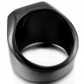 Δαχτυλίδι άγκυρα σε μαύρο χρώμα από ανοξείδωτο ατσάλι
