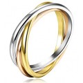 Τρίβερο δαχτυλίδι με τρία χρώμτα από ανοξείδωτο ατσάλι