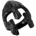 Δαχτυλίδι σφυρήλατη περικαιφαλαία σε μαύρο χρώμα από ανοξείδωτο ατσάλι