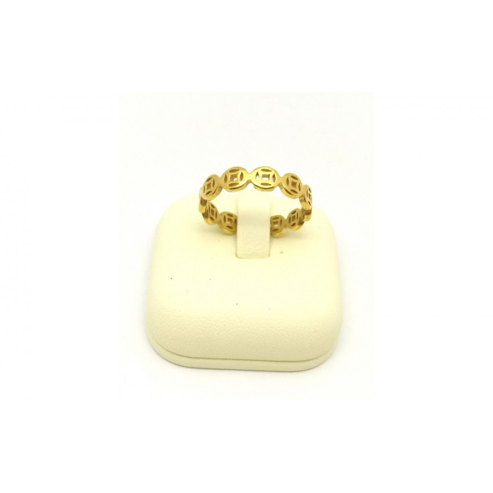 Δαχτυλίδι βέρα με σχέδιο σε χρυσό χρώμα από Ανοξείδωτο Ατσάλι