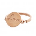 Δαχτυλίδι με ταυτότητα "Love" σε ροζ χρυσό χρώμα από Ανοξείδωτο Ατσάλι