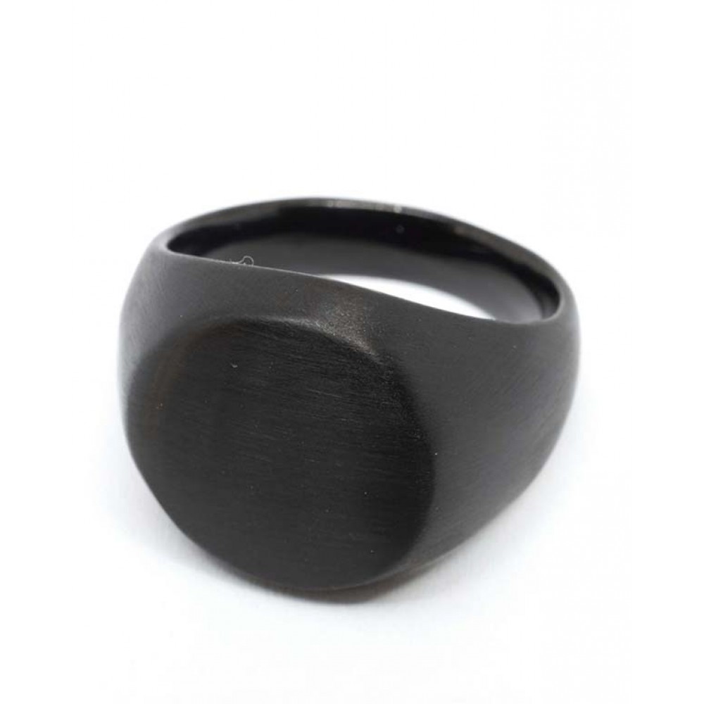 Δαχτυλίδι ματ στρογγυλή ταυτότητα σε μαύρο χρώμα από Ανοξείδωτο Ατσάλι