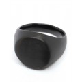 Δαχτυλίδι ματ στρογγυλή ταυτότητα σε μαύρο χρώμα από Ανοξείδωτο Ατσάλι