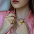 Ρυθμιζόμενο δαχτυλίδι Αλυσίδα σε χρυσό χρώμα από Ανοξείδωτο Ατσάλι 