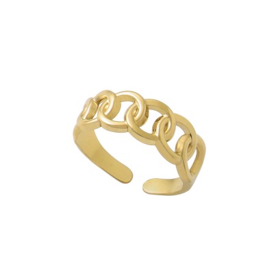 Ρυθμιζόμενο δαχτυλίδι αλυσίδα σε χρυσό χρώμα από Ανοξείδωτο Ατσάλι 
