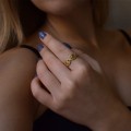 Διάτρητο δαχτυλίδι μάτι σε χρυσό χρώμα από Ανοξείδωτο Ατσάλι 