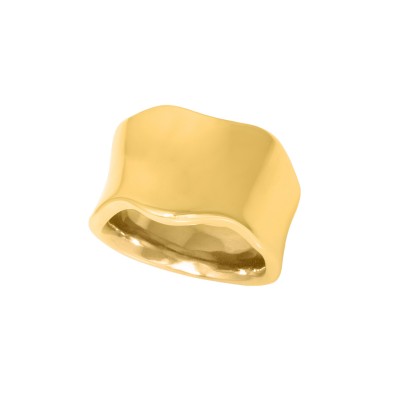 Δαχτυλίδι κυματιστό σε χρυσό χρώμα από Ανοξείδωτο ατσάλι