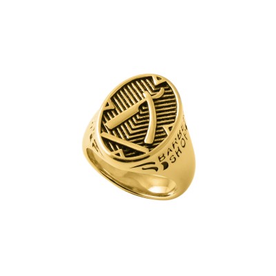 Δαχτυλίδι Barber με φαλτσέτα σε χρυσό χρώμα από ανοξείδωτο ατσάλι