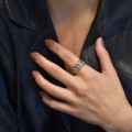 Διάτρητο δαχτυλίδι σε ασημί χρώμα από Ανοξείδωτο Ατσάλι 