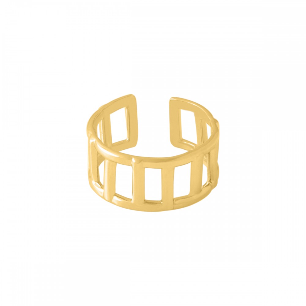 Διάτρητο δαχτυλίδι σε χρυσό χρώμα από Ανοξείδωτο Ατσάλι