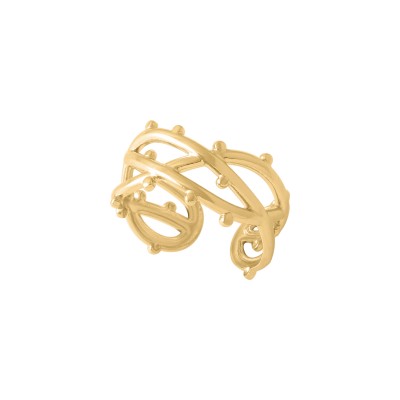 Διάτρητο δαχτυλίδι συρματόπλεγμα σε χρυσό χρώμα από Ανοξείδωτο Ατσάλι 