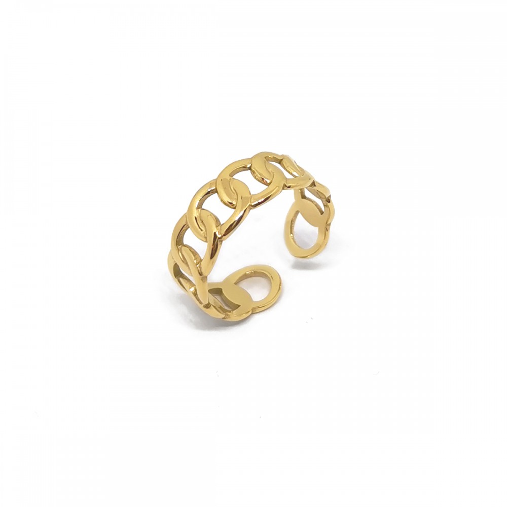 Ρυθμιζόμενο δαχτυλίδι αλυσίδα σε χρυσό χρώμα