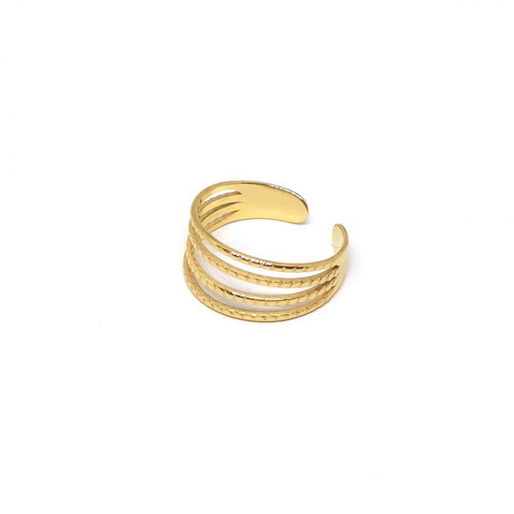 Ρυθμιζόμενο δαχτυλίδι με γραμμές σε χρυσό χρώμα
