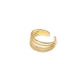 Ρυθμιζόμενο δαχτυλίδι με γραμμές σε χρυσό χρώμα
