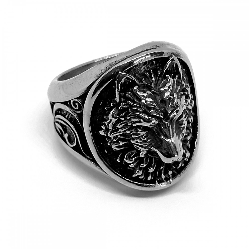 Δαχτυλίδι λύκος σε ασημί χρώμα
