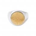 Δαχτυλίδι με πυξίδα σε χρυσό και ασημί χρώμα από Ανοξείδωτο Ατσάλι