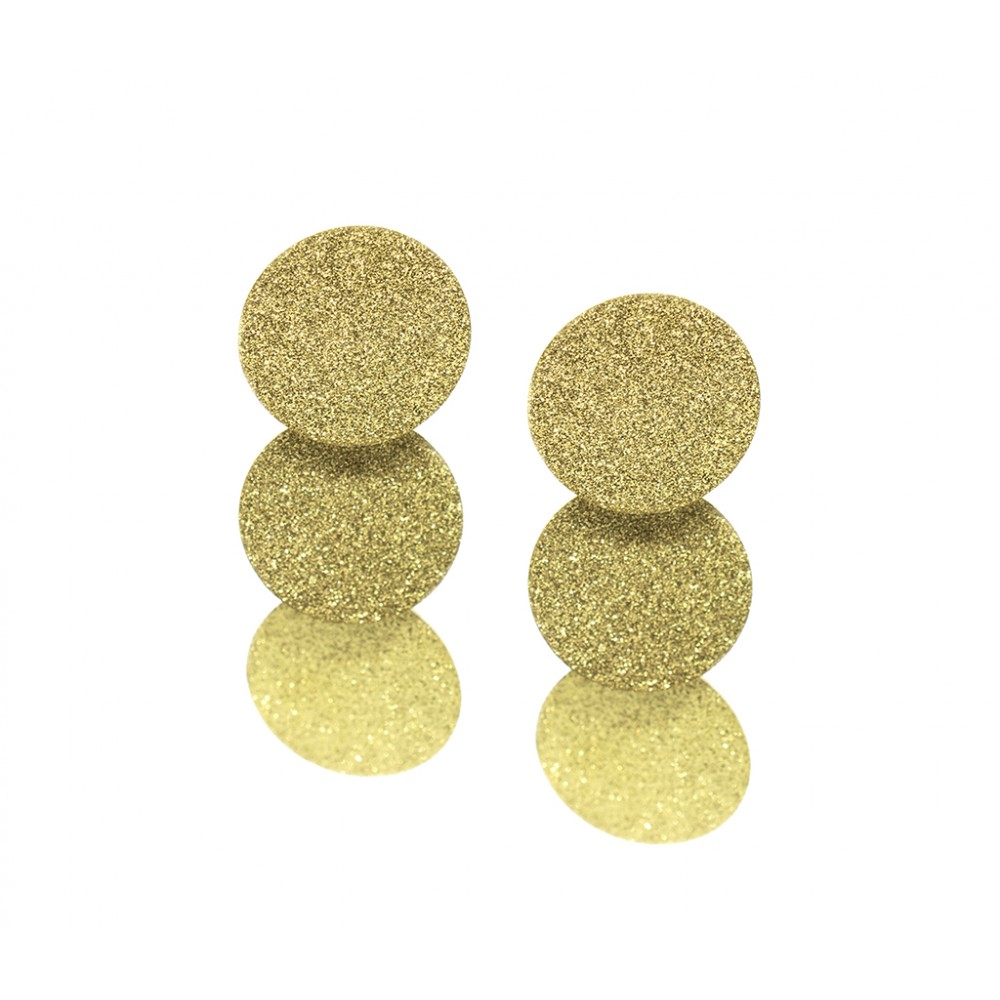 Κρεμαστά σκουλαρίκια με εφέ χρυσόσκονη σε χρυσό χρώμα από ανοξείδωτο ατσάλι